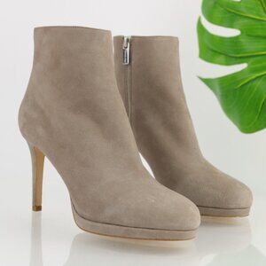 Michael Kors Womens Sammy Boot Size 8 Gray Suede High Heel Platform Bootie